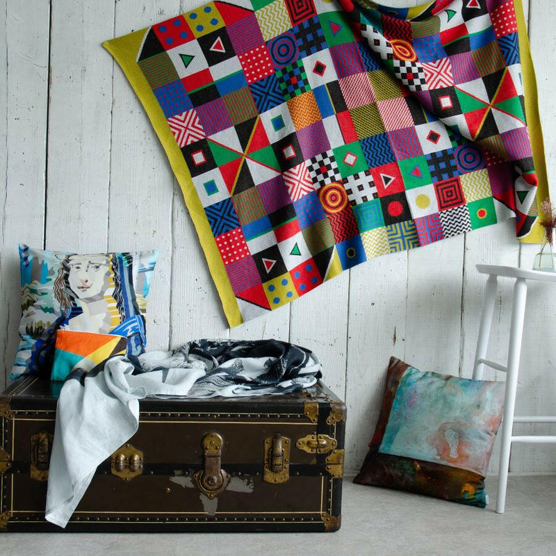 クッションカバー45×45 | Overlap of paint(Mona Lisa).