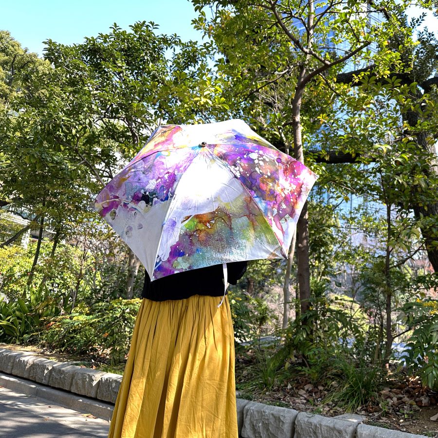 晴雨兼用折りたたみ傘 | 日本製 軽量 | 55cm | かけがわ惠 | 菫と 