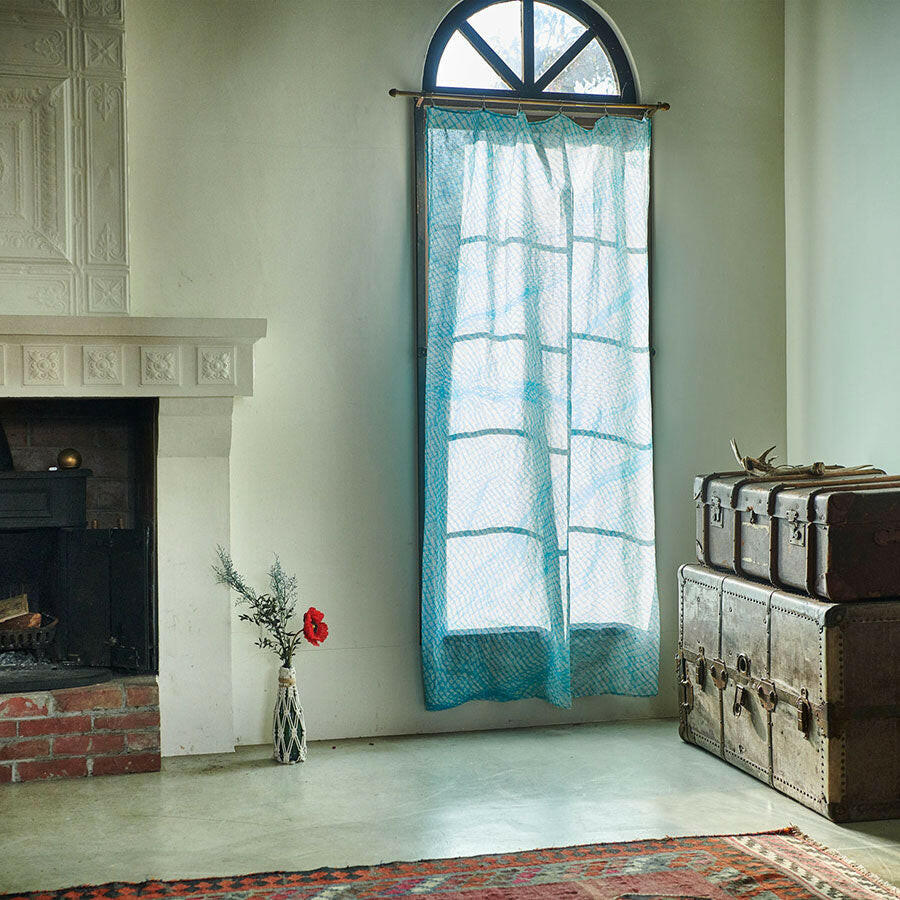 リネンマルチクロス　Bluepottery サンシェードや目隠しにも：アートなマルチクロス1 – FAVORRIC