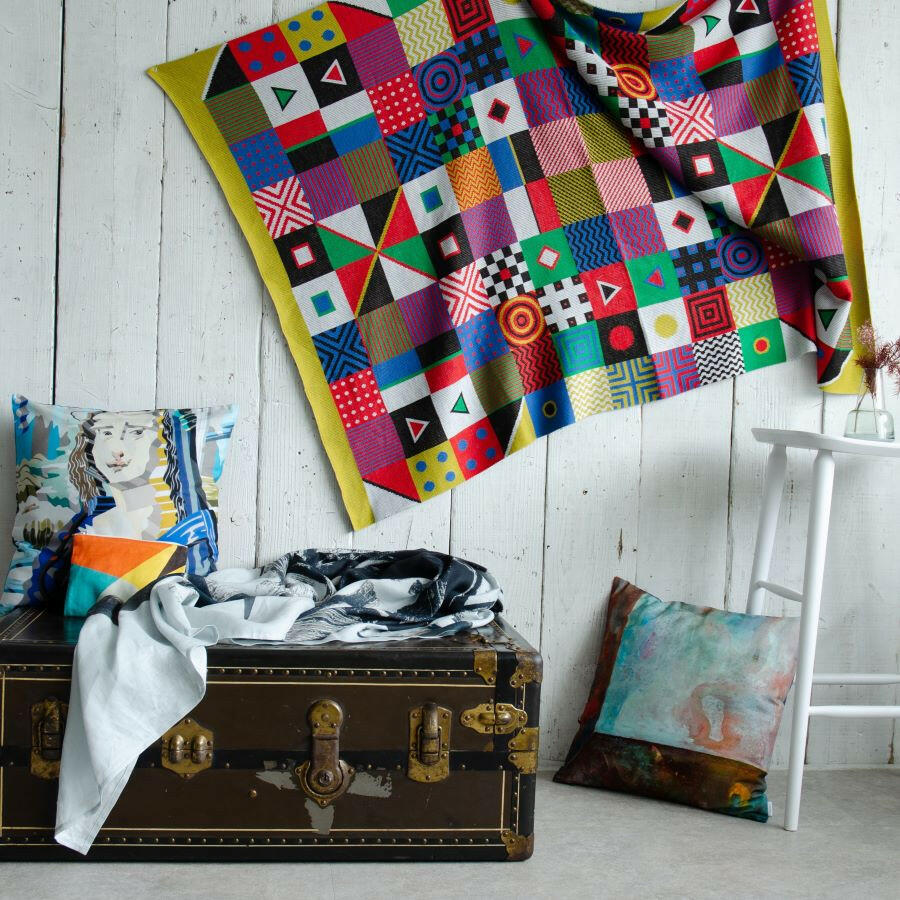 アートブランケット　FAVORRIC アートブランケット アートスローケット ニットブランケット