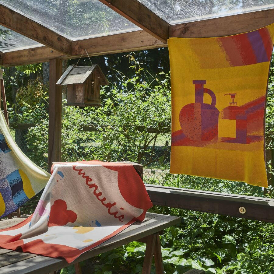 アートブランケット アートスローケット ニットブランケット ひざ掛け