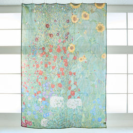 麻のマルチクロス | ヒマワリの咲く農家の庭