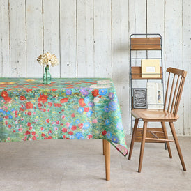 麻のマルチクロス | ヒマワリの咲く農家の庭