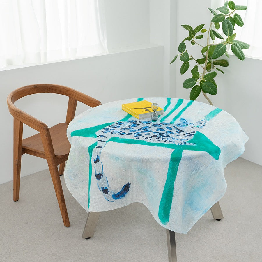 麻のマルチクロス２枚セット | カーテン | 部屋でくつろぐベンガル猫