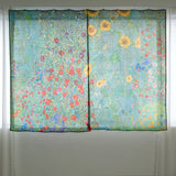 麻のマルチクロス２枚セット | カーテン | ヒマワリの咲く農家の庭