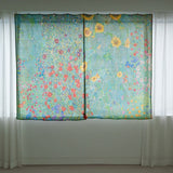 麻のマルチクロス２枚セット | カーテン | ヒマワリの咲く農家の庭