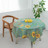 麻のマルチクロス２枚セット | カーテン | ヒマワリの咲く農家の庭