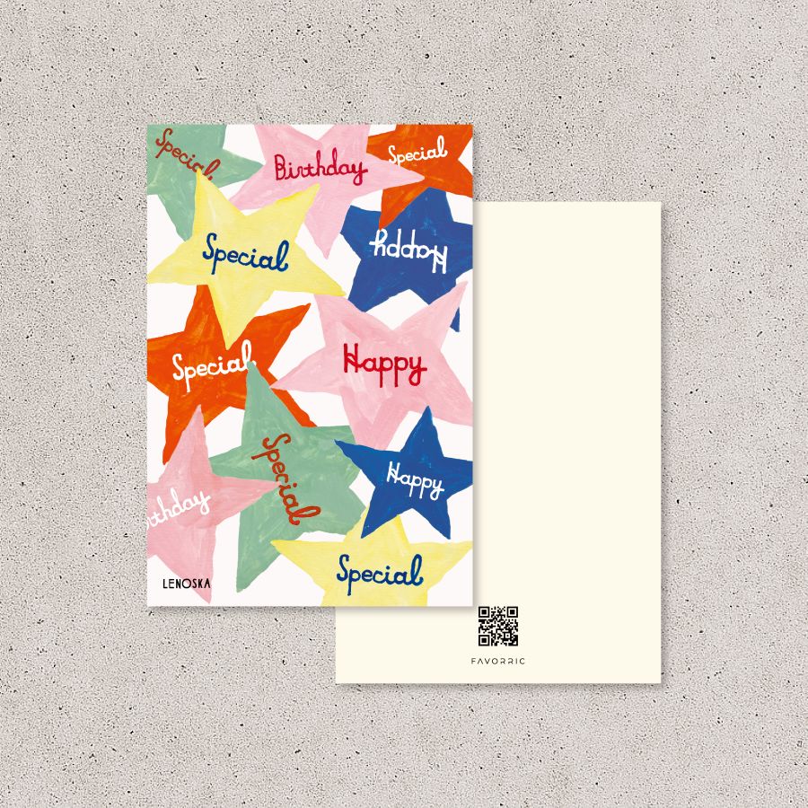 メッセージカード | Happy Birthday(星) | れのすか