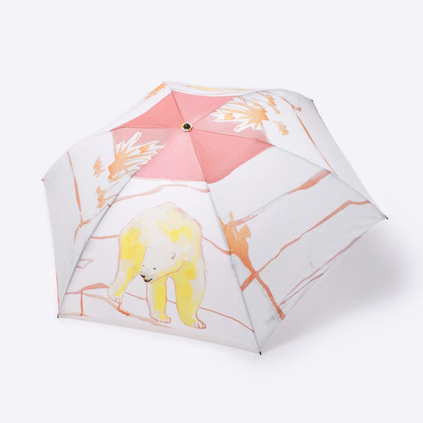 日傘 晴雨兼用折りたたみ傘 | 日本製 軽量 | 55cm | 内田恵 | しろくま