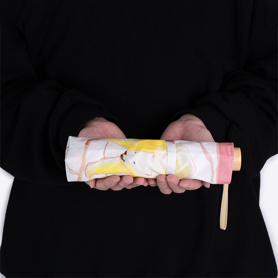 日傘 晴雨兼用折りたたみ傘 | 日本製 軽量 | 55cm | 内田恵 | しろくま