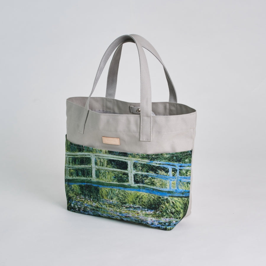 キャンバストートバッグ | 睡蓮の池と日本の橋