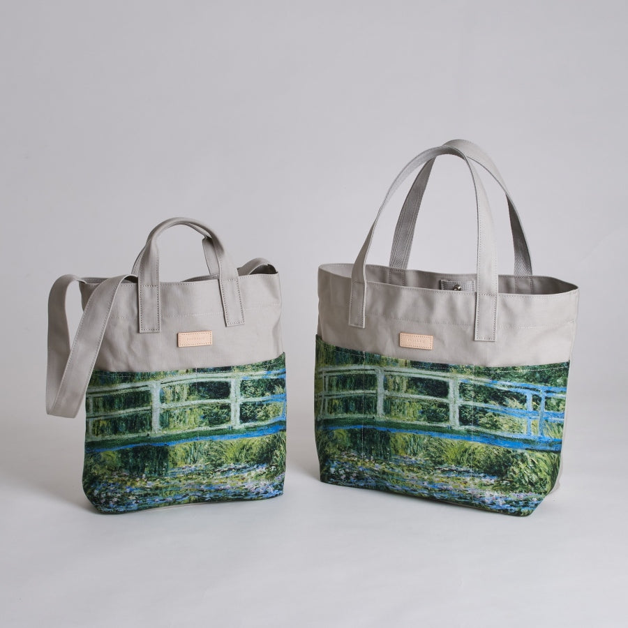 キャンバストートバッグ | 睡蓮の池と日本の橋