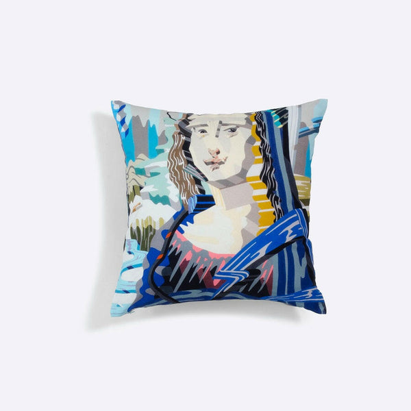 クッションカバー45×45 | Overlap of paint(Mona Lisa).