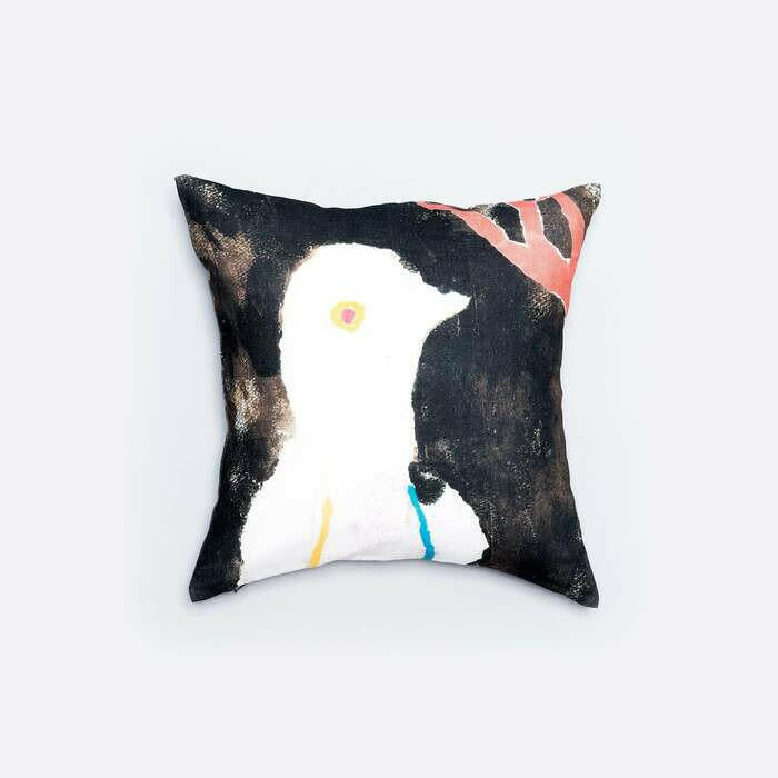 リネンクッションカバー45×45 | 白い鳥.