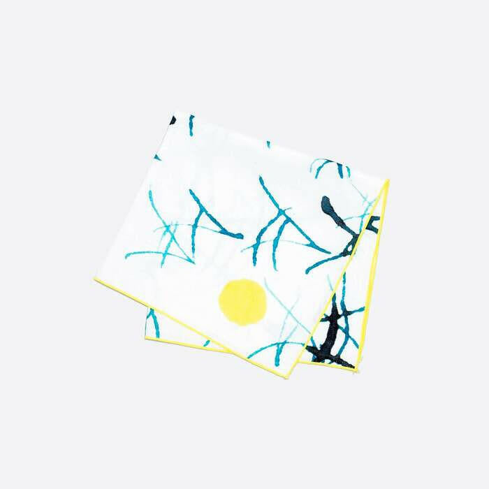 リネンキッチンクロス | 波と月 | Aタイプ.