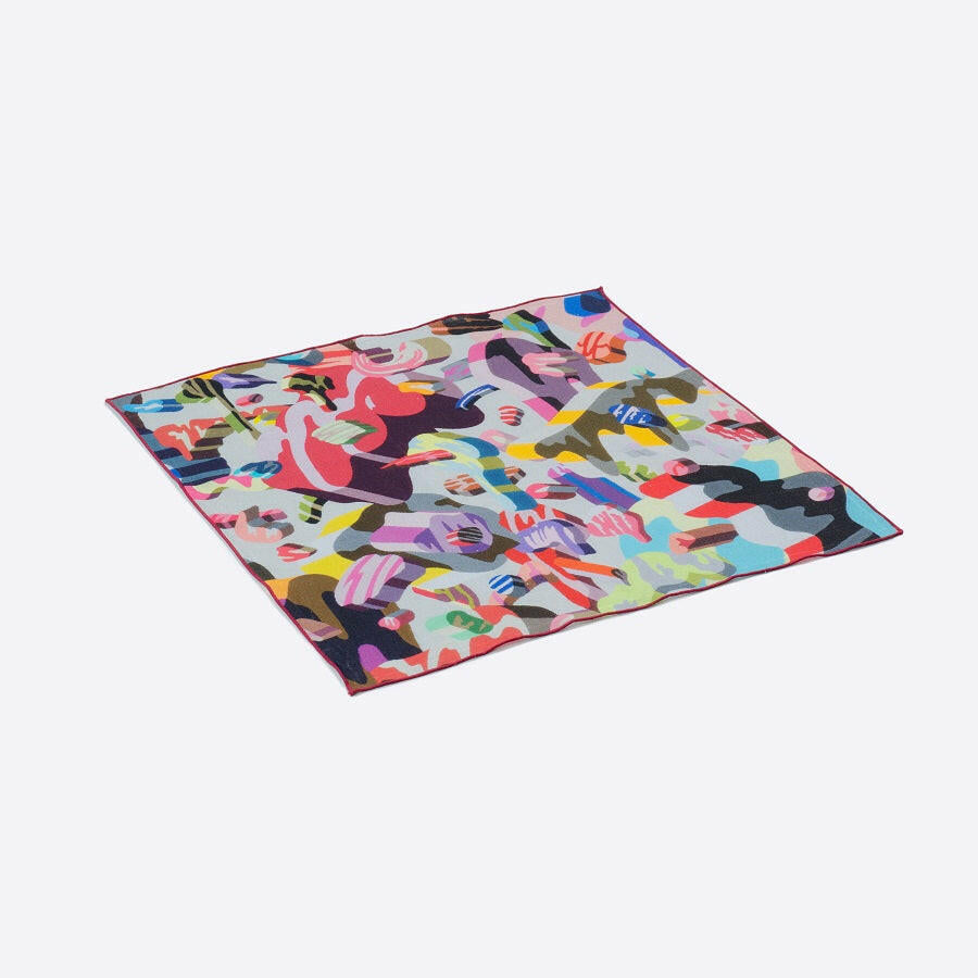 リネンキッチンクロス | Overlap of paint (dot3).