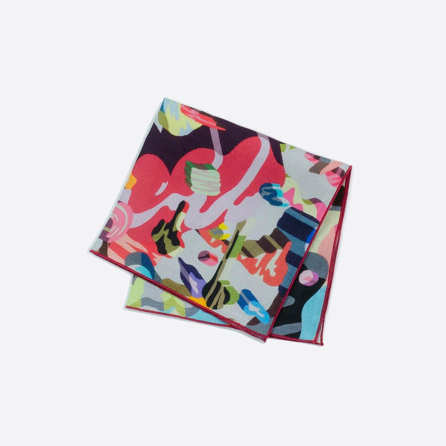 リネンキッチンクロス | Overlap of paint (dot3).