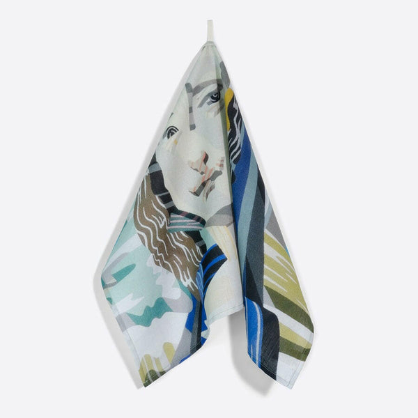 リネンティータオル | Overlap of paint(Mona Lisa).