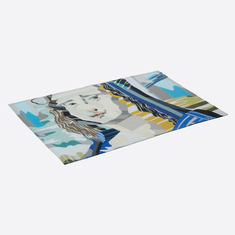 リネンティータオル | Overlap of paint(Mona Lisa).