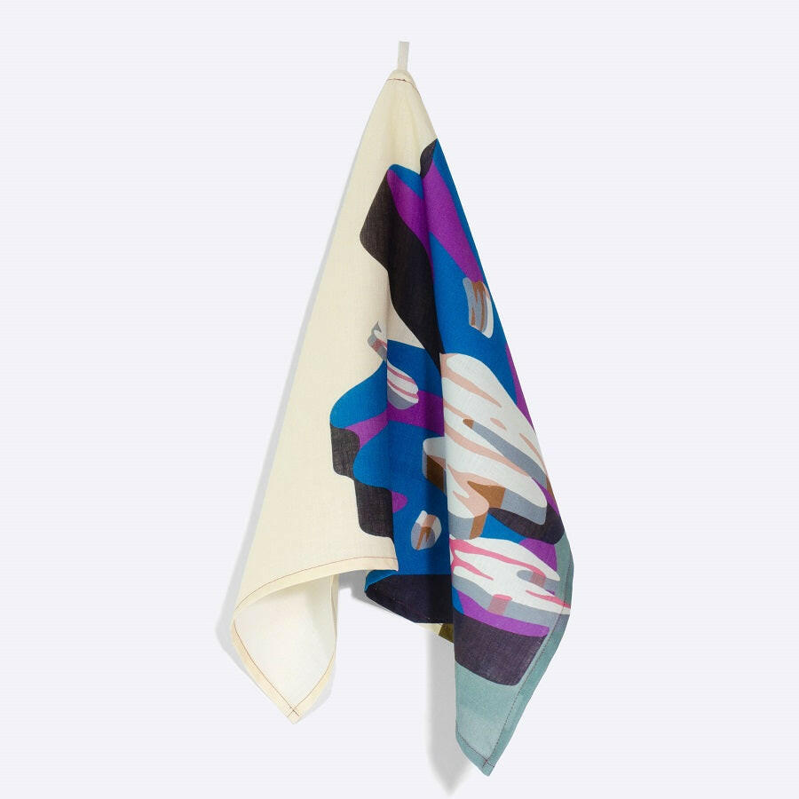 リネンティータオル | Overlap of paint(Untyu Fuji).