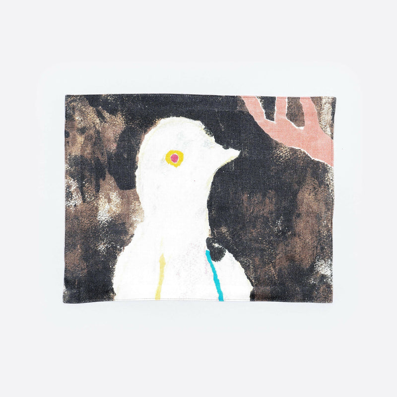 リネンランチョンマット | 白い鳥