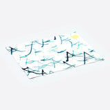 リネンランチョンマット | 波と月 | Aタイプ.