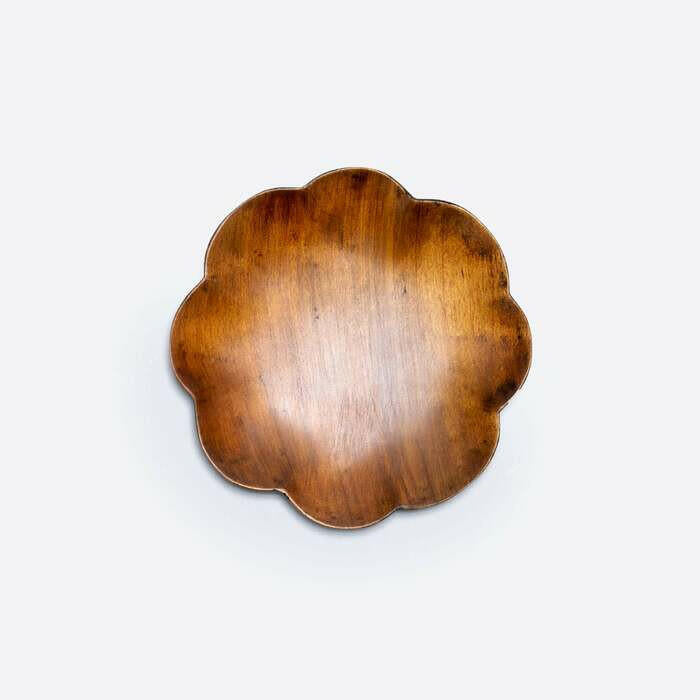 小皿 茶漆 | 花皿.