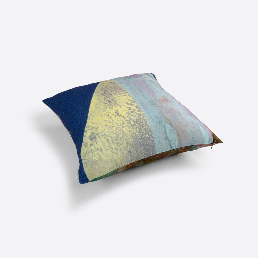 ☆クッションカバー■海外デザイナーDa.J　特集 シェニール織 クッションカバー 約45×45cm [Gris & Jaune]｜インテリア