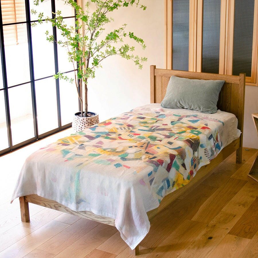 45R★極美品★リネンガーゼマドラスジャケット★ピュアリネン★パープル系 45R☆極美品☆リネンガーゼマドラスジャケット☆ピュアリネン