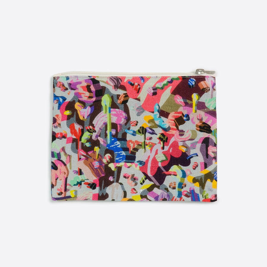 リネンポーチ | Overlap of paint (dot3).